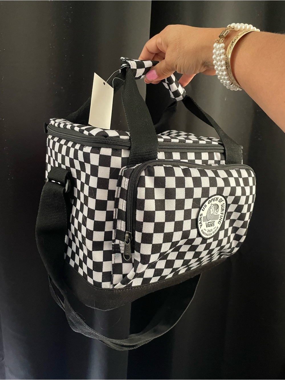 NWT Vans Black & White Checkerboard Cooler Bag - Picture 2 of 7